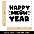 thumbnail image 2 of Happy Meow New Year Cat Funny Self-Inking Rubber Stamp Ink Stamper - Brown Ink - Small 1 Inch, 2 of 7