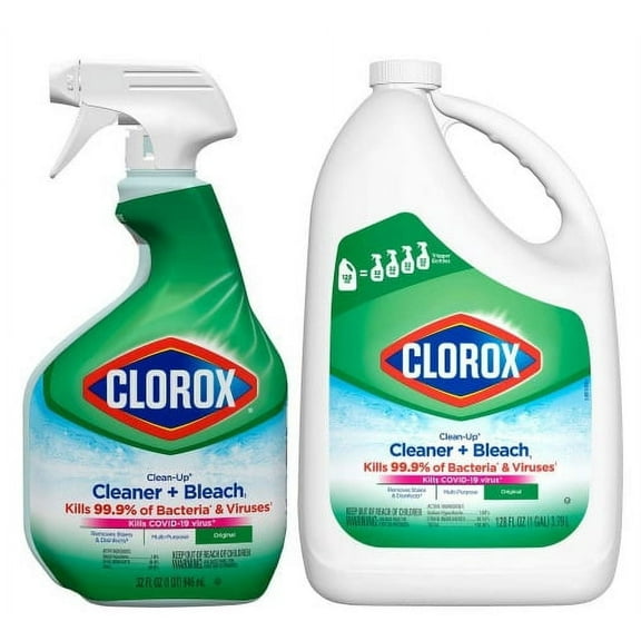 Clorox Clean-Up 32 oz. Original Scent All-Purpose Cleaner with Bleach Spray Bottle and 128 oz. Refill Bundle