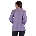 thumbnail image 5 of Moomaya Womens Mandarin Collar Tunic Full Sleeve Summer Plain Cotton Top, 5 of 7