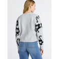 thumbnail image 3 of Free Assembly Women’s Floral Pattern V-Neck Cardigan Sweater, Midweight, Sizes XS-XXL, 3 of 5
