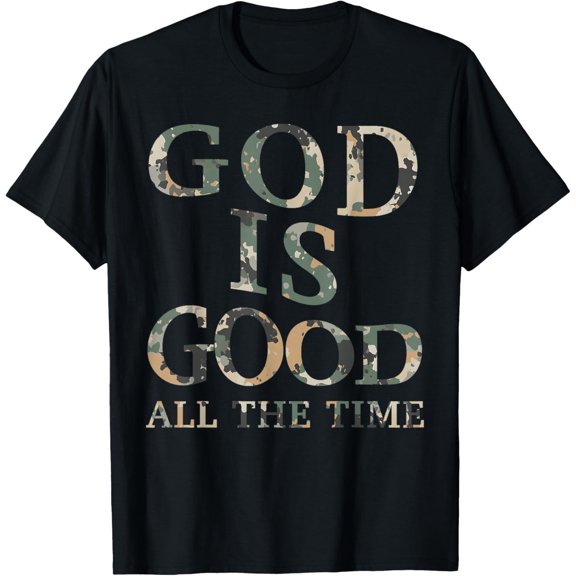 Sam Soft Vintage Camo God is Good Christian Teen Girl Christ Son T-Shirt