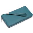 thumbnail image 2 of Womens Wallet Rfid Blocking Leather Zip Around Wallet Large Capacity Long Purse Credit Card Clutch Wristlet Lake Blue, 2 of 5