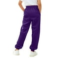 thumbnail image 4 of KAUOD Girls Thick Sweatpants Straight High Waist Baggy Joggers Pants Teen Kids Plain Warm Padded Trousers with Pockets, 4 of 6