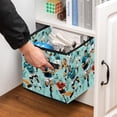 thumbnail image 5 of Football Foldable Storage Basket Toy Box Storage Bin with Handle, 10.8"x10.5"x10.6", Large Capacity, 5 of 6