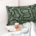 thumbnail image 4 of Salouo Green Snakeskin Pattern Pillow Cases,1PC Pillow Covers with Envelope Closure Decorative Pillow Case for Bed Couch,Pillows Not Included-20"x30", 4 of 6