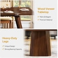 thumbnail image 3 of Finmind 70-Inch Farmhouse Wooden Kitchen Table, Rectangular Dining Table for 6-8 People with Large Tabletop - Walnut Brown, 3 of 7