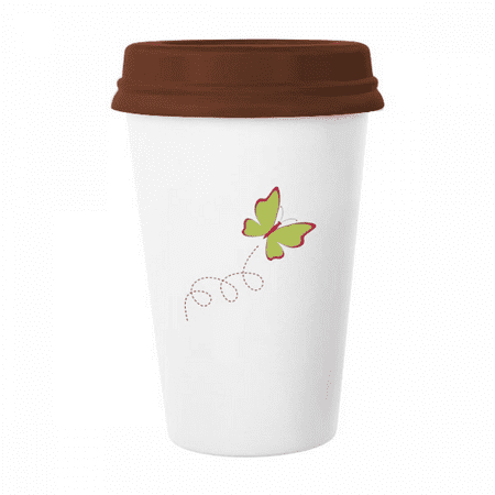 

Fly Butterfully Cartoon Art Deco Fashion Mug Coffee Drinking Glass Pottery Cerac Cup Lid