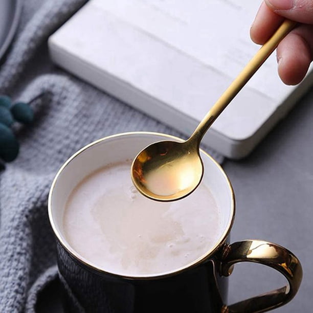 Lot De 6 Cuillères à Café En Acier Inoxydable Avec Support Cygne - Cuillères Thé Dessert Élégantes