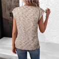 thumbnail image 5 of Tittly T Shirts for Women Spring Tops for Women Women's 2025 Spring And Summer Round Neck Solid Color Loose Short Sleeve Women's Tops Tshirts Shirts Basic Tees Khaki M, 5 of 5