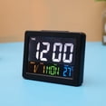 thumbnail image 2 of Reloj despertador digital, pantalla LCD grande, reloj de escritorio, visualización de hora, fecha y temperatura, luz de despertador decorativa para dormitorio y oficina., 2 of 7