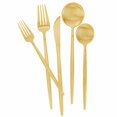 thumbnail image 2 of Matte Black Silverware Set 5 Pieces, Stainless Steel Flatware Set, Kitchen Utensil Set, Tableware Cutlery Set, Satin Finished Polished & Dishwasher Safe( Gold, 2 of 6