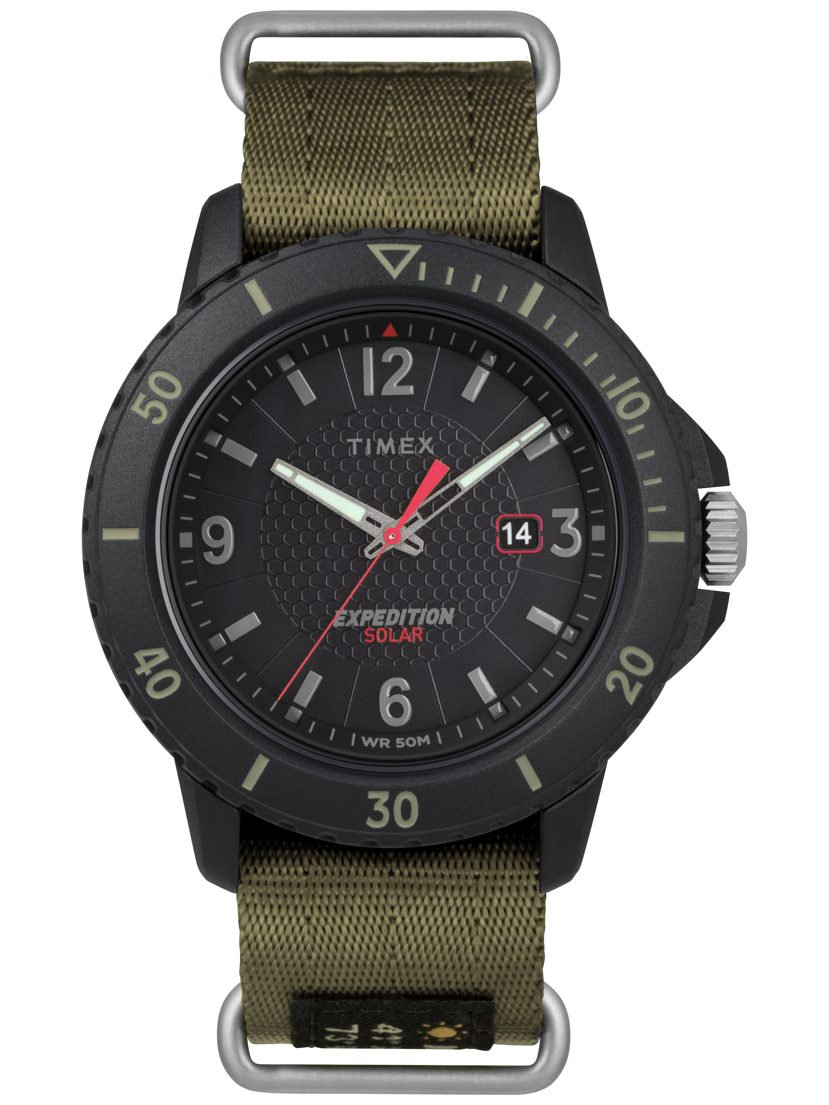 Timex - Timex Men's Expedition Gallatin Solar Green/Black Nylon Slip-Thru Strap Watch - Walmart