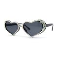 thumbnail image 2 of Full Rhinestone Studded Bubbly Heart Shape Cute Sunglasses All Black, 2 of 4