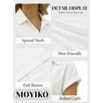 thumbnail image 4 of MOYIKO Short Sleeve Summer Tops for Women Casual Button Down Shirts Solid Business Work Blouses, 4 of 7
