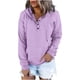 thumbnail image 2 of ICHUANYI Clearance Women Winter Casual Button Drawstring Hooded Pullover Tops(Purple, L) ICHUANYI WER2023080916475, 2 of 5