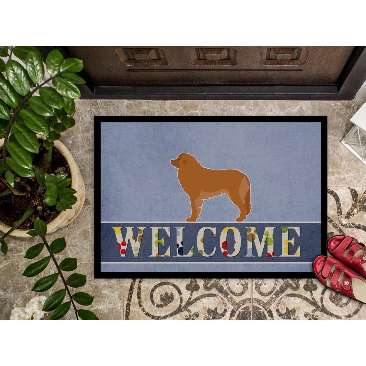 Carolines Treasures BB5562JMAT Leonberger Welcome Door Mat Indoor Rug or Outdoor Welcome Mat 24x36 Doormat  24H X 36W