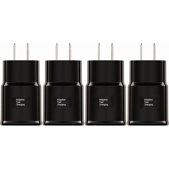 4-Pack Samsung Adaptive Fast Charging Wall Adapters - 15W Quick Charge Blocks for Galaxy S25/S24/S23 Ultra, S22/S21/S20, Note 20 & Older Models (USB-A Port)