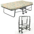 thumbnail image 1 of Fashion Bed Group Rollaway 1292 Folding Bed and 48" Fiber Mattress with Angle Steel Frame and Link Deck Sleeping Surface - 47" x 75", 1 of 1