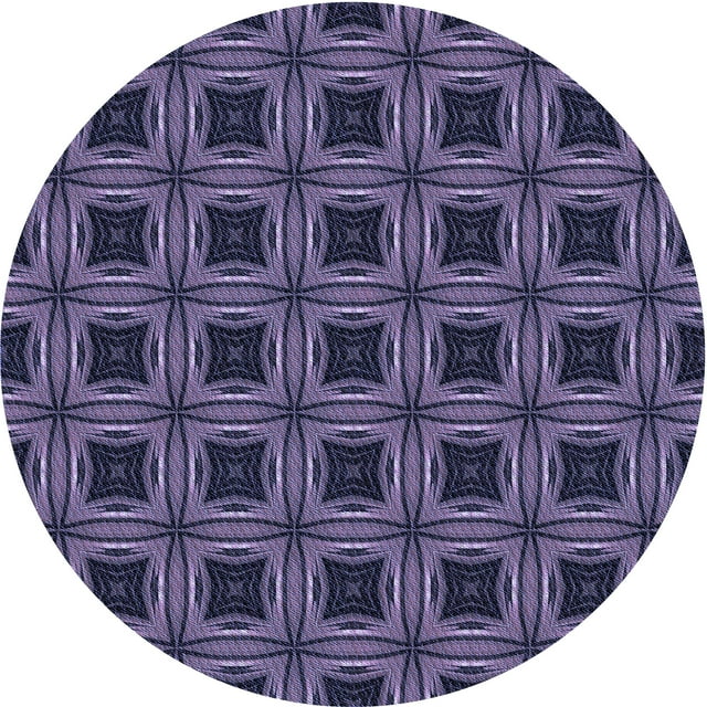 Ahgly Company Tapis d'Intérieur Rond Lavable en Machine Transitionnel Violet Clair, 7 Pieds Rond