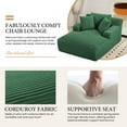 thumbnail image 4 of Aukfa 66" Oversized Chaise Lounge Chair, Corduroy Sleeper Sofa with 3 Pillow for Living Room,Green, 4 of 7