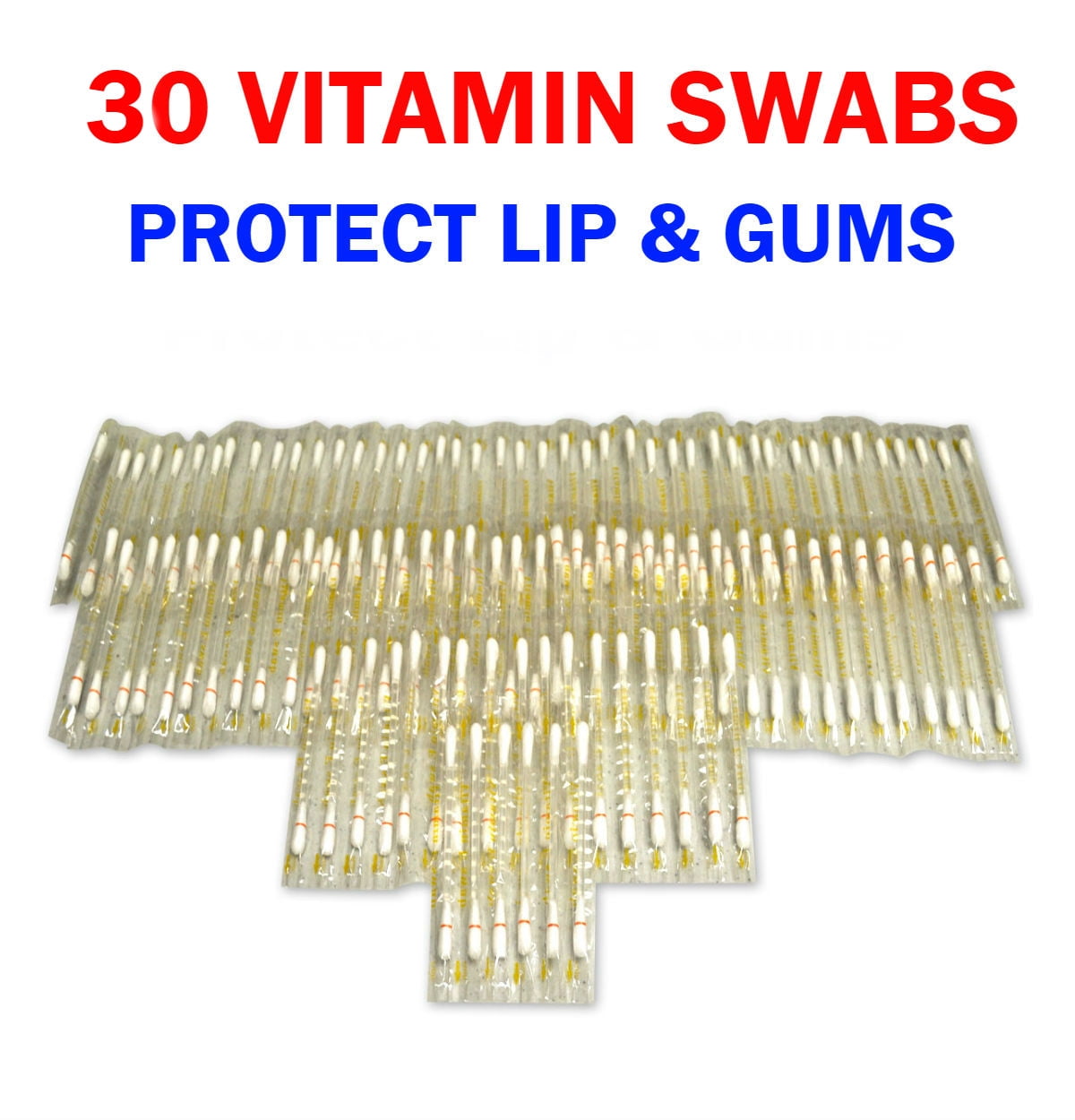 30 Teeth Whitening Vitamin e Swabs for Lip & Gums Protection Moisturizing Made in Usa