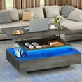 thumbnail image 5 of Premium High Gloss Lift-Top Coffee Table With LED Lights & 4 Drawers Cocktail Table, 5 of 23