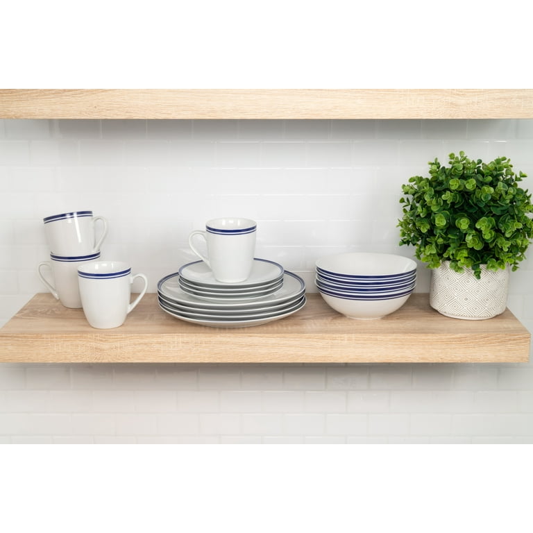 10 Strawberry Street Simply Coupe 16-Piece Ceramic Dinnerware Set