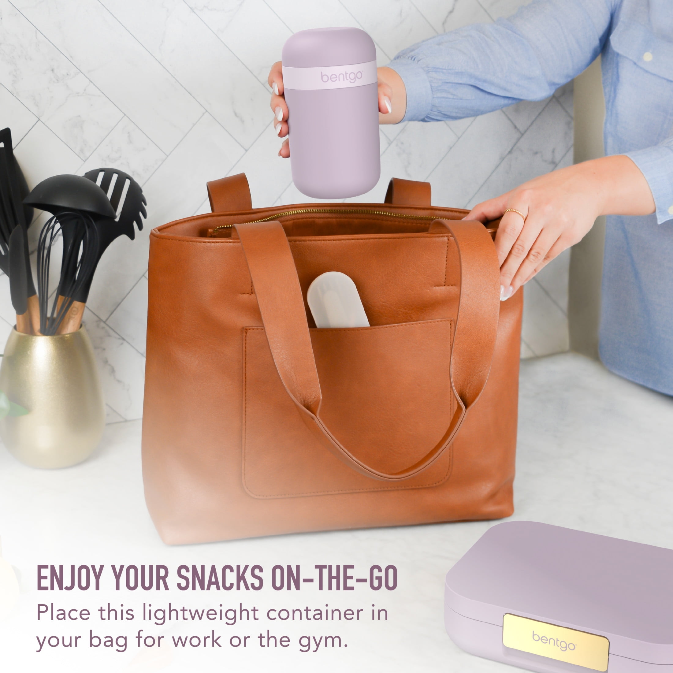 (4 pack) Bentgo Snack Cup - Reusable Snack Container with Leak-Proof Design, Toppings Compartment, and Dual-Sealing Lid, Portable & Lightweight for Work, Travel, Gym - Dishwasher Safe (Orchid)