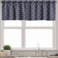 thumbnail image 3 of Ambesonne Geometric Valance & Curtain, Vintage Ocean Waves, 55"x45", Dark Blue Cream, 3 of 6