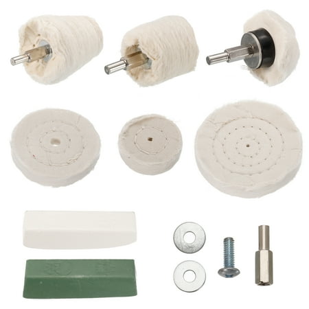 

Uxcell Cone/Cylindrica/Mushroom Shape Cotton Polishing Wheel Buffing Pad with Polishing Compound and 1/4 Hex Shank