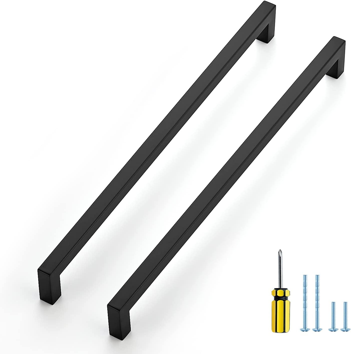 Zoizocp 15 Pack Black Pulls 123/5 Inch Square Handles