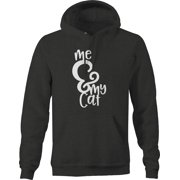 Me my cat home love pet owner animals Graphic Hoodies Xlarge Dark Gray