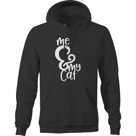 Me my cat home love pet owner animals Hoodies for Men Large Dark Gray