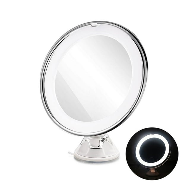 Magnifying Makeup Mirror With Power Locking Suction Cup Bright Diffused Light And 360 Degree Rotating Adjustable Arm ,Widely Use