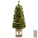 thumbnail image 1 of Costway Árbol de Navidad en maceta preiluminado, decoración de entrada Artificial con 3 modos de iluminación, 1 unidad, 120 cm, 1 of 5