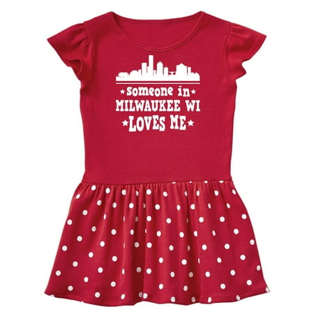 

Inktastic Milwaukee Wisconsin Someone Loves Me Gift Baby Girl Dress