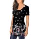 thumbnail image 4 of Moda Mujer Causal Rounk Cuello Impresión Blusa Manga Corta Camiseta Verano Tops Fridja bn5453, 4 of 7