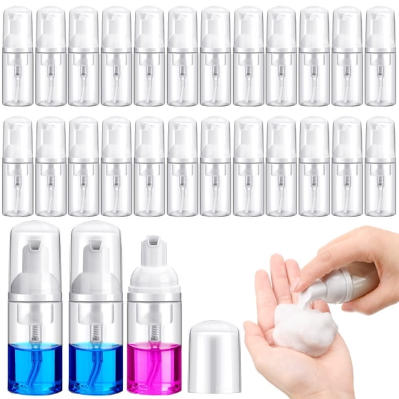 Botellas con bomba de espuma Funtery, 30 ml, 1 oz, jabón de viaje de plástico, 24 unidades
