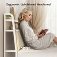 thumbnail image 4 of Ergonomic Headboard for King Size Bed with 2-Tier Storage, Upholstered Headboards with Outlets, USB Ports, LED Light, King Head Board Only, Height Adjustable, Sturdy and Stable, White, 4 of 16