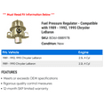 thumbnail image 2 of Fuel Pressure Regulator - Compatible with 1989 - 1992, 1995 Chrysler LeBaron 1990 1991, 2 of 2