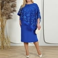 thumbnail image 2 of Women's Chiffon Cape Dress Knee Length Evening Dress With Overlay, 2 of 2