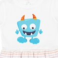 thumbnail image 4 of Inktastic Cute Monster, Blue Monster, Funny Monster, Horns Girls Toddler Dress, 4 of 5