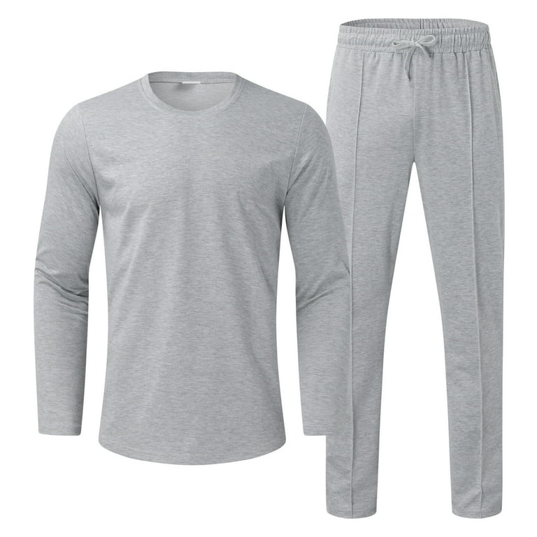 Akiihool Casual Sweatpant Sets for Men Men's Polo Sweatsuits Set Winter  Outfits Casual Long Sleeve 2 Piece Sweatsuits Tracksuit Set (Grey,L) 