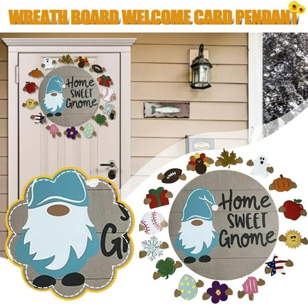 

Yohome Spring Wreath Board Welcome Card Pendant Decoration Home Door Decoration
