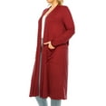 thumbnail image 2 of Women's Plus Size, Casual Long Open Front Drape Duster Sweater Cardigan, 2 of 6