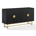 thumbnail image 1 of Pemberly Row Mid-Century Wood/Steel Sideboard in Matte Black/Gold, 1 of 17