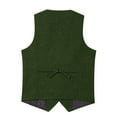 thumbnail image 7 of USNSM Men's Tweed Single Breasted Suit Vest Vintage Herringbone Solid Color Sleeveless Party Prom Waistcoat Groomsmen Green XL, 7 of 7