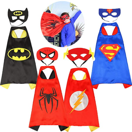 Superhero Dress up Costumes Kids Cartoon Capes Set with Masks for Party Boys Birthday