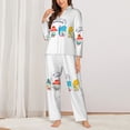 thumbnail image 2 of Pajama Sets for Women 2 Pcs, Gnomes Summer Button Down Long Sleeve Sleepwear Lounge PJ Sets, 2 of 6