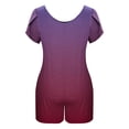 thumbnail image 5 of Npasoilc Printed Pocket Puff Sleeve Short Jumpsuits for Women Crew Neck Short Sleeve Plus Size Summer Romper, 5 of 5